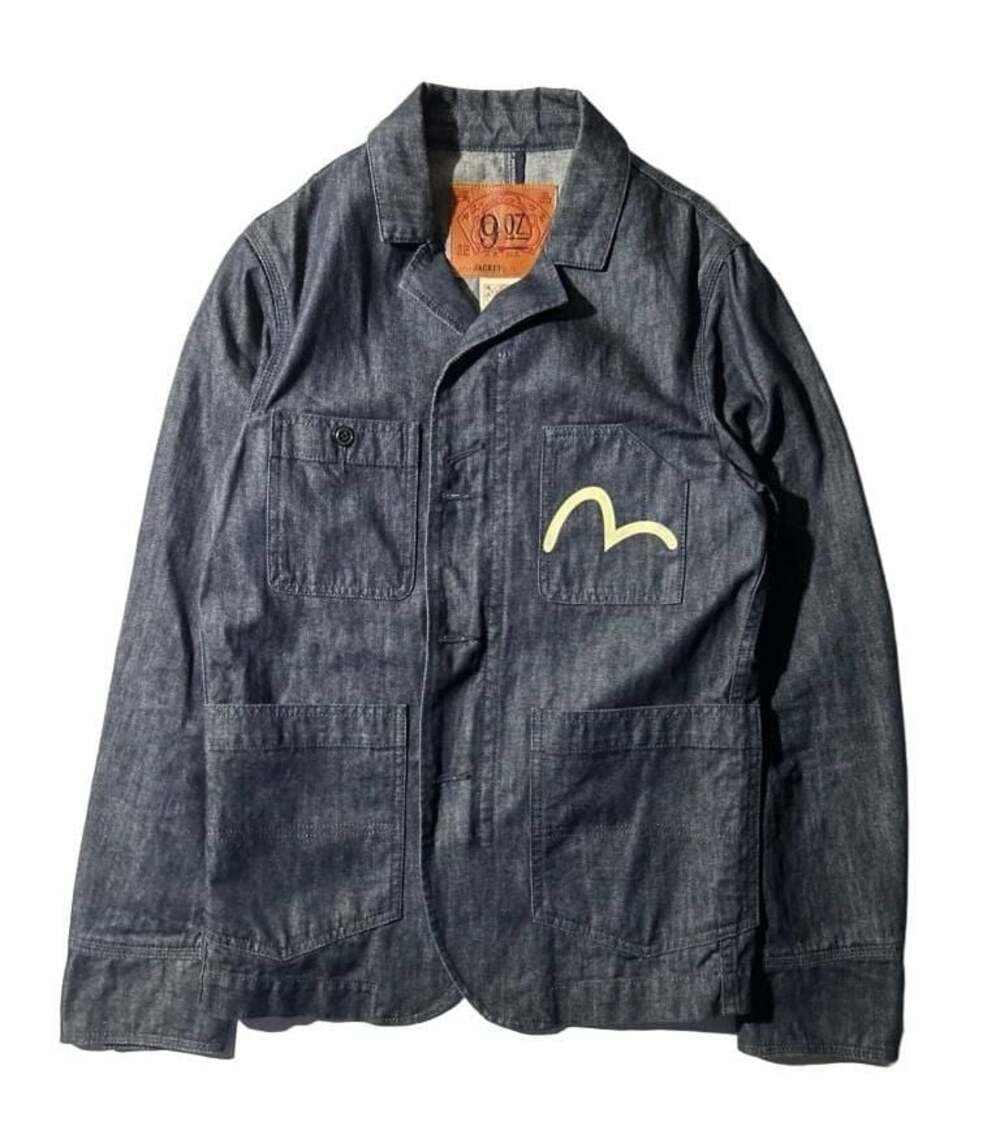 Evisu 9oz Denim Jacket Seagull Logo Workwear Chore Size Men’s M